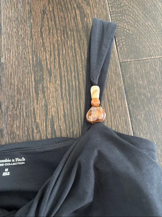 Abercrombie & Fitch Black Twist-Front Camisole with Bead Accents - Picture 3 of 5